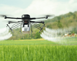 farmer using an AI-powered agricultural drone