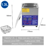 Cleaner Portable Washing 1.3l 15l 30l (1.3l, Stainless Steel (304)): Ultrasonic Cleaner - Parts & Tool Cleaning | 1.3L | 120W | Stainless steel (304)