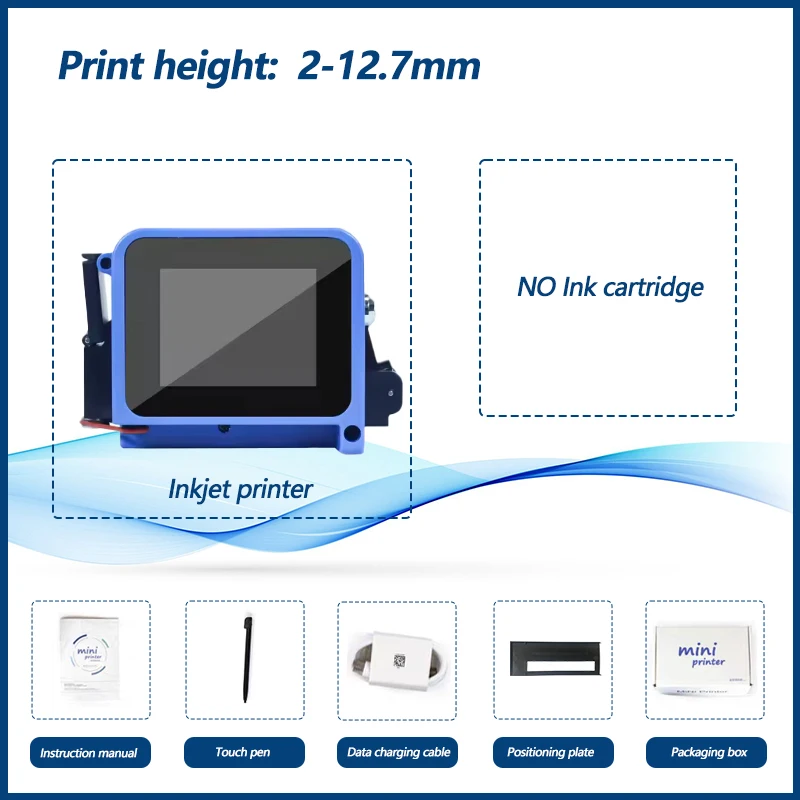 12.7mm Date Logo Mini Handheld Barcode (efficient., Processor) - Commercial Use - Commercial Equipment | tailored | 24/7 | blue ink cartridge