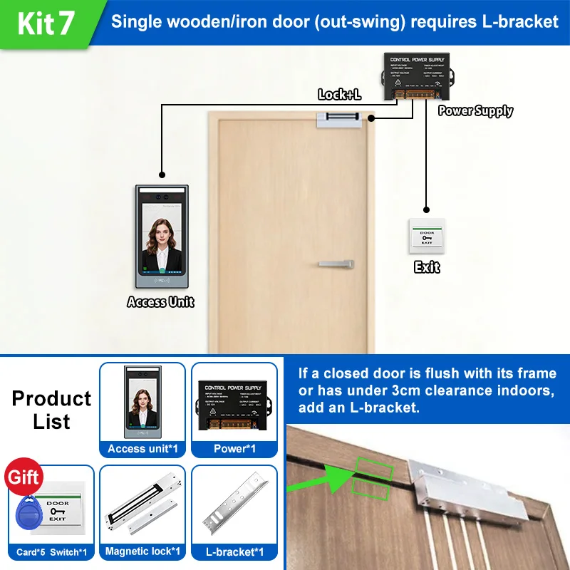 7-inch Face Rfid Access System Time (elevator, Lock): Commercial Equipment - Commercial Use | organizations. | independently | wifi - Image 13