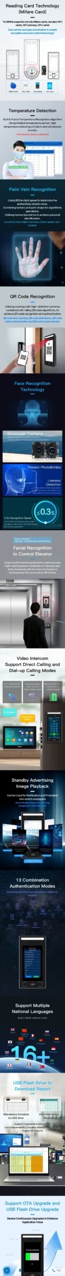 7-inch Face Rfid Access System Time (elevator, Lock): Commercial Equipment - Commercial Use | organizations. | independently | wifi - Image 3