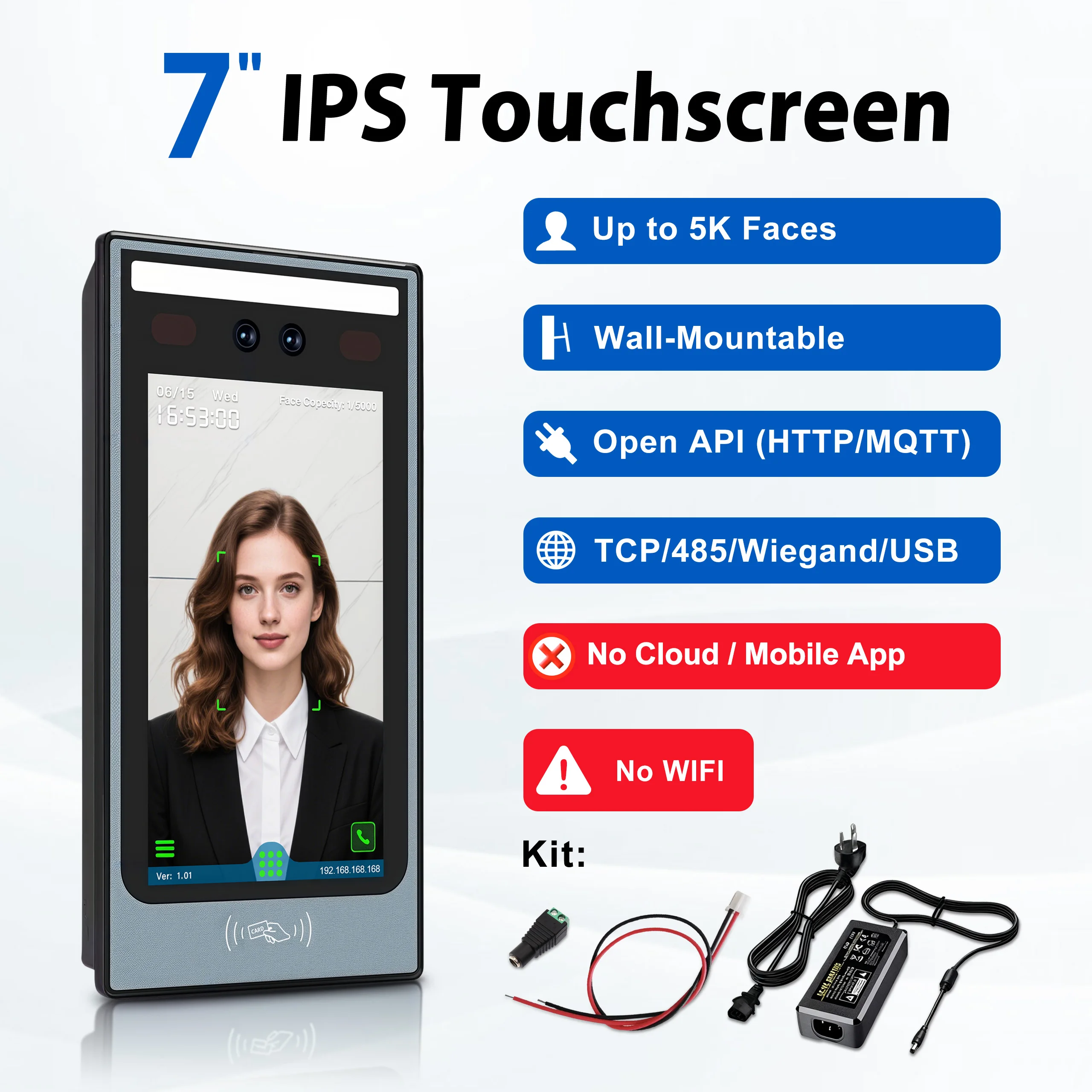 7-inch Face Rfid Access System Time (elevator, Lock): Commercial Equipment - Commercial Use | organizations. | independently | wifi - Image 9