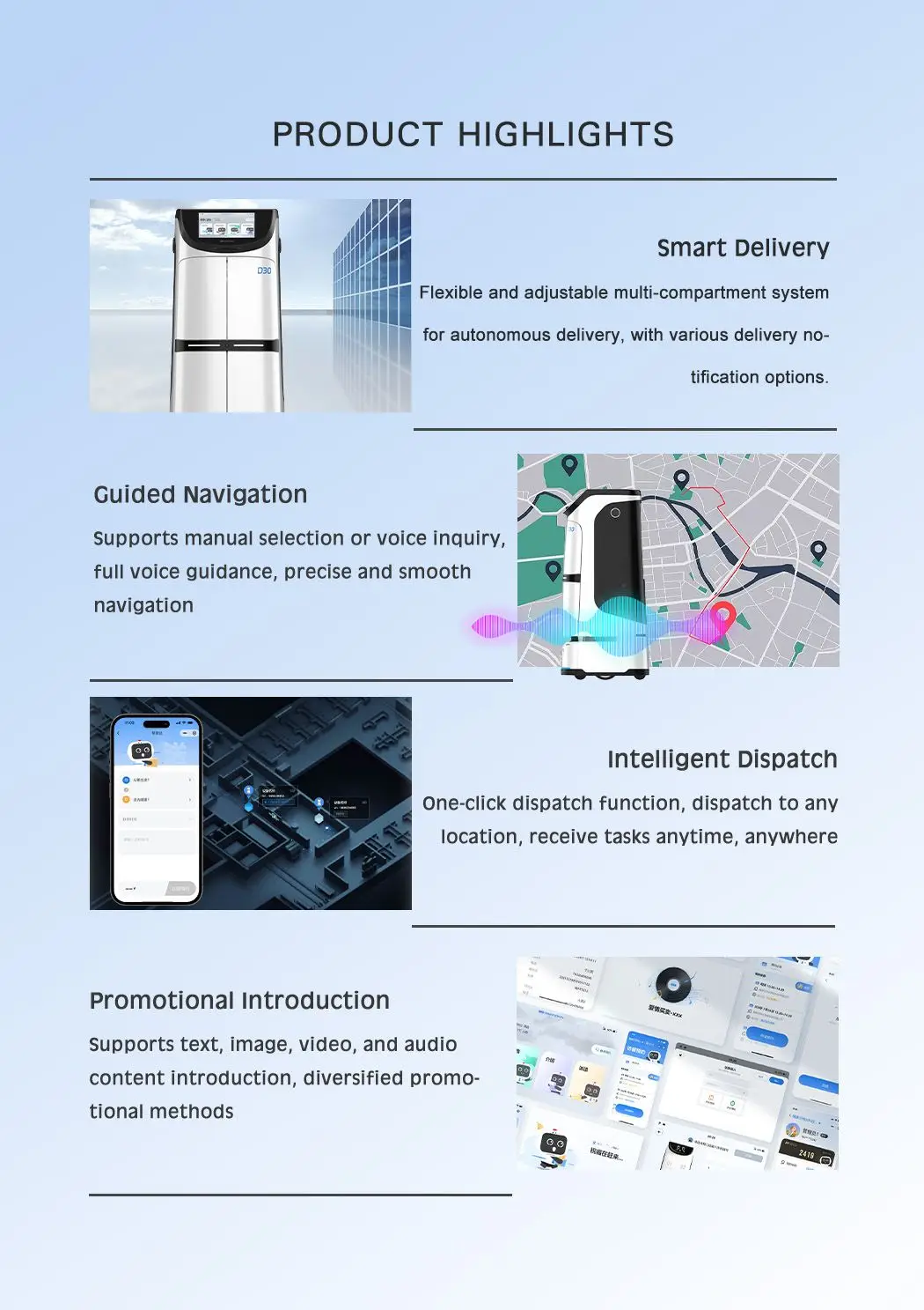 Automatic Item Robot Multi-function Hotel Delivery Intelligent (75l, Fell) - Commercial Equipment For Commercial Use | 75L | cost | more - Image 6