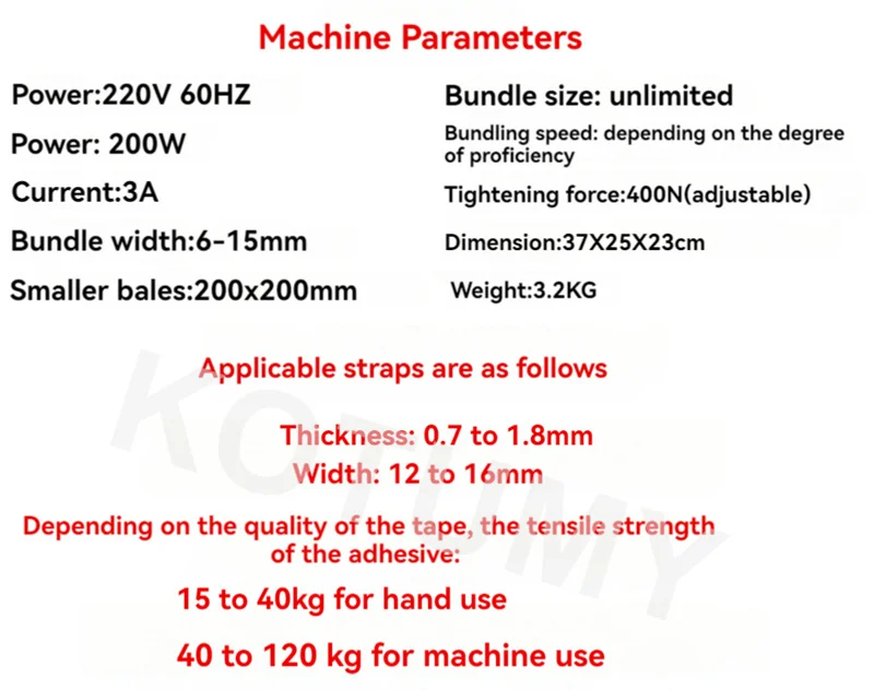 Baler Packing Portable (220v, 200w) | Commercial Equipment | Commercial Use | 220V | 200W | force | bundle | thickness | Commercial Equipment - Image 3