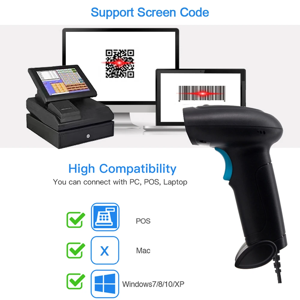 Barcode Reader Wired: Commercial Equipment Unit - Commercial Use - Irregular, EAN-13 | 2.4g | play | macos | Commercial Equipment - Image 15