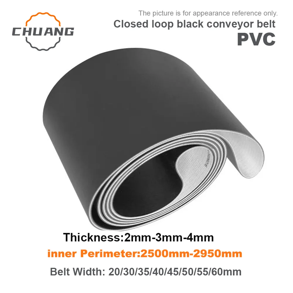 Black Transmission Belt 2500mm-2950mm Width 60mm (cutting., When) - Commercial Equipment - Commercial Use | 2cm-20mm | 4cm-40mm | 2mm thickness -1pc