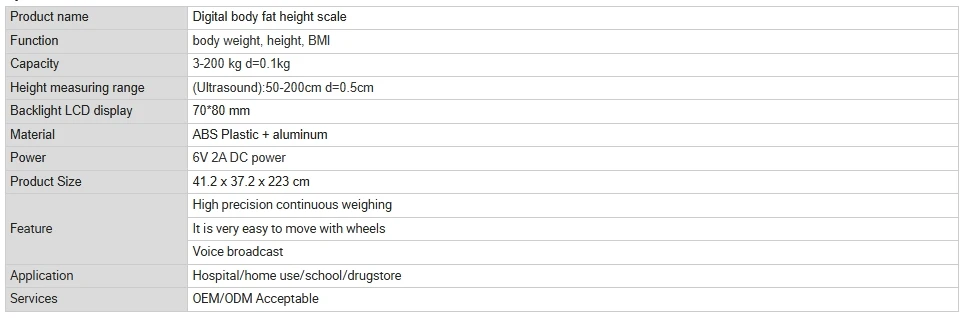 Bmi Scale Ultrasonic Weight Intelligent Height Printer (export, Small) - Commercial Equipment For Commercial Use | specification | certificate | speci - Image 2