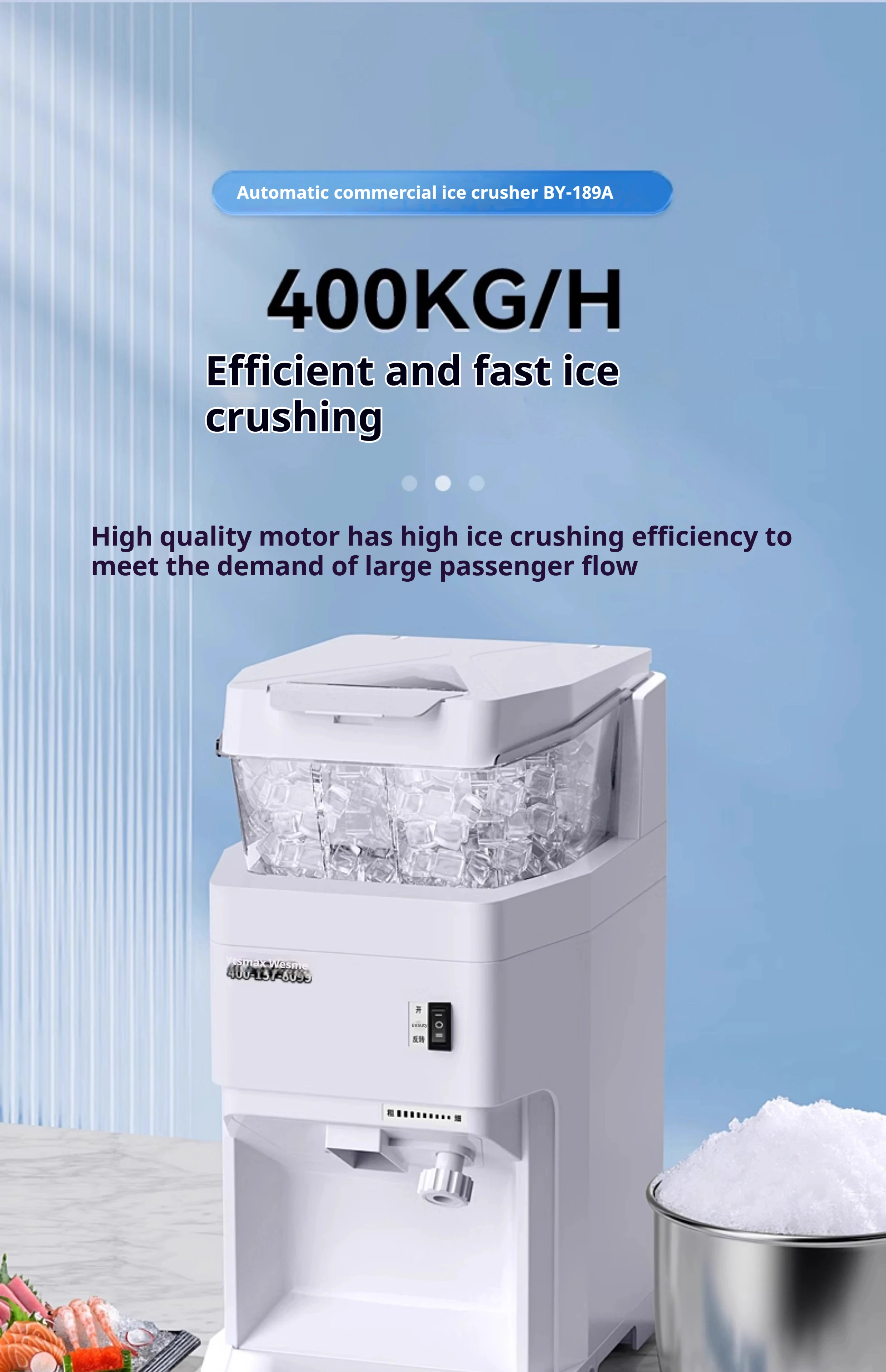 Bubble Ice Perfect (white) | Ice Machine | Bar & Restaurant Service | Yellow | WHITE | Red | Commercial Ice Machines - Image 5