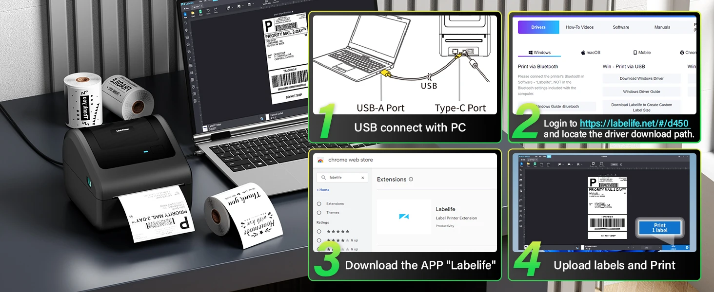 Business Label Printer (setting, Video): Commercial Equipment - Commercial Use | settings | install | D450 | Commercial Equipment - Image 7