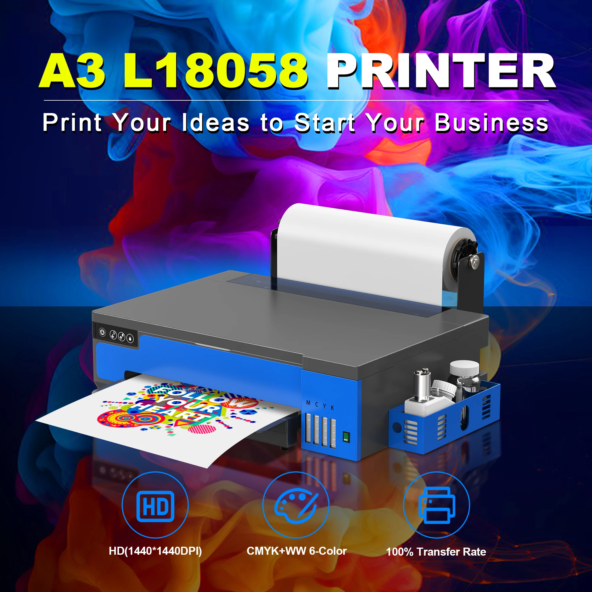 Colorsun Dtf L18058 Printer (dtf Printer W, Degrees) - Commercial Equipment For Commercial Use | XP600 | Printer With Oven B | 2.printing - Image 2
