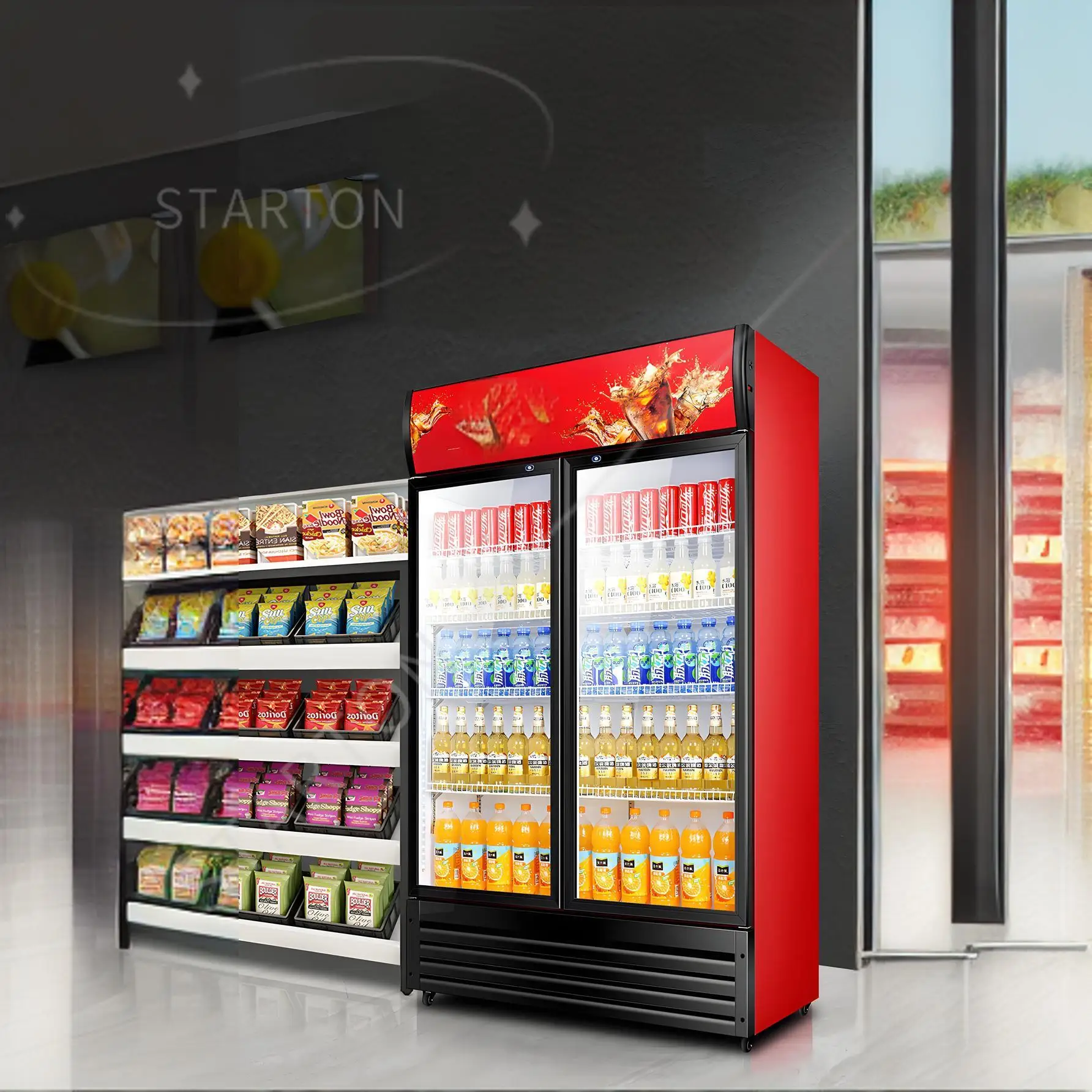 Supermarket Two Doors Cooler Equipments Stand: Commercial Equipment Unit - Commercial Use - More, Click | surprises | refrigerator | 1200 600 2000 - Image 2