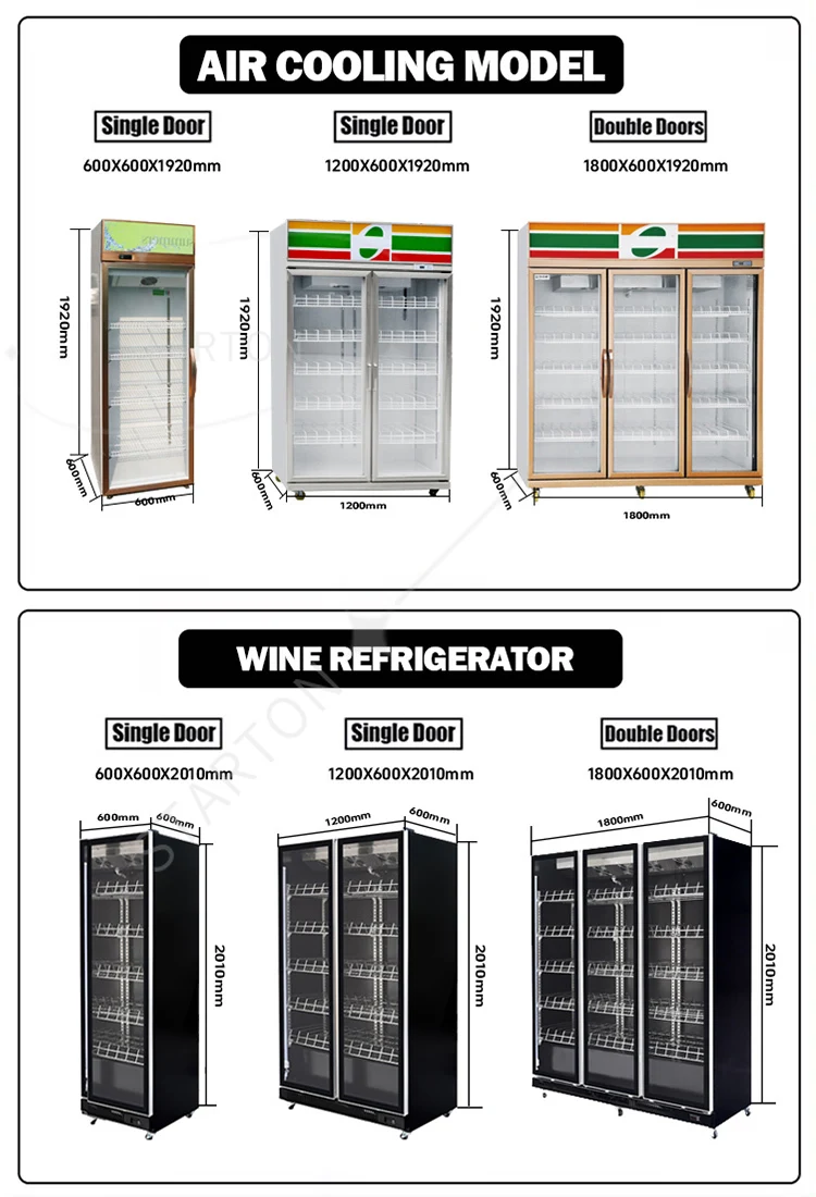 Supermarket Two Doors Cooler Equipments Stand: Commercial Equipment Unit - Commercial Use - More, Click | surprises | refrigerator | 1200 600 2000 - Image 4
