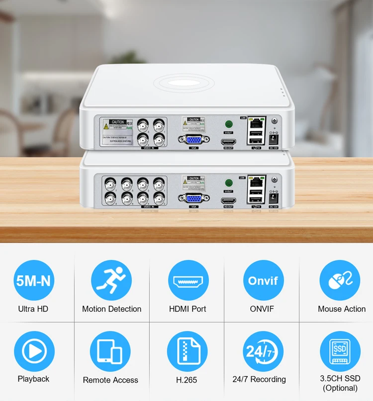 Channel Cvi Hybrid Smar Dvr | Timer | EU Plug | 8CH | None | Commercial Equipment - Image 2