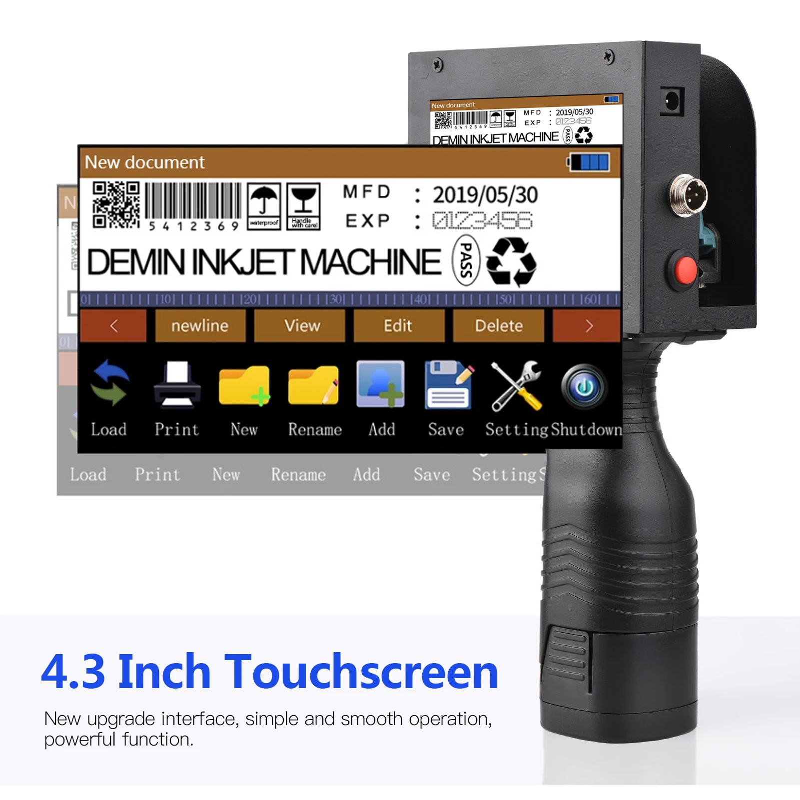 Portable Definition Printer Code Handheld Inkjet 4.3inch | 240V | AC-100 | DC-16 | Commercial Equipment - Image 7