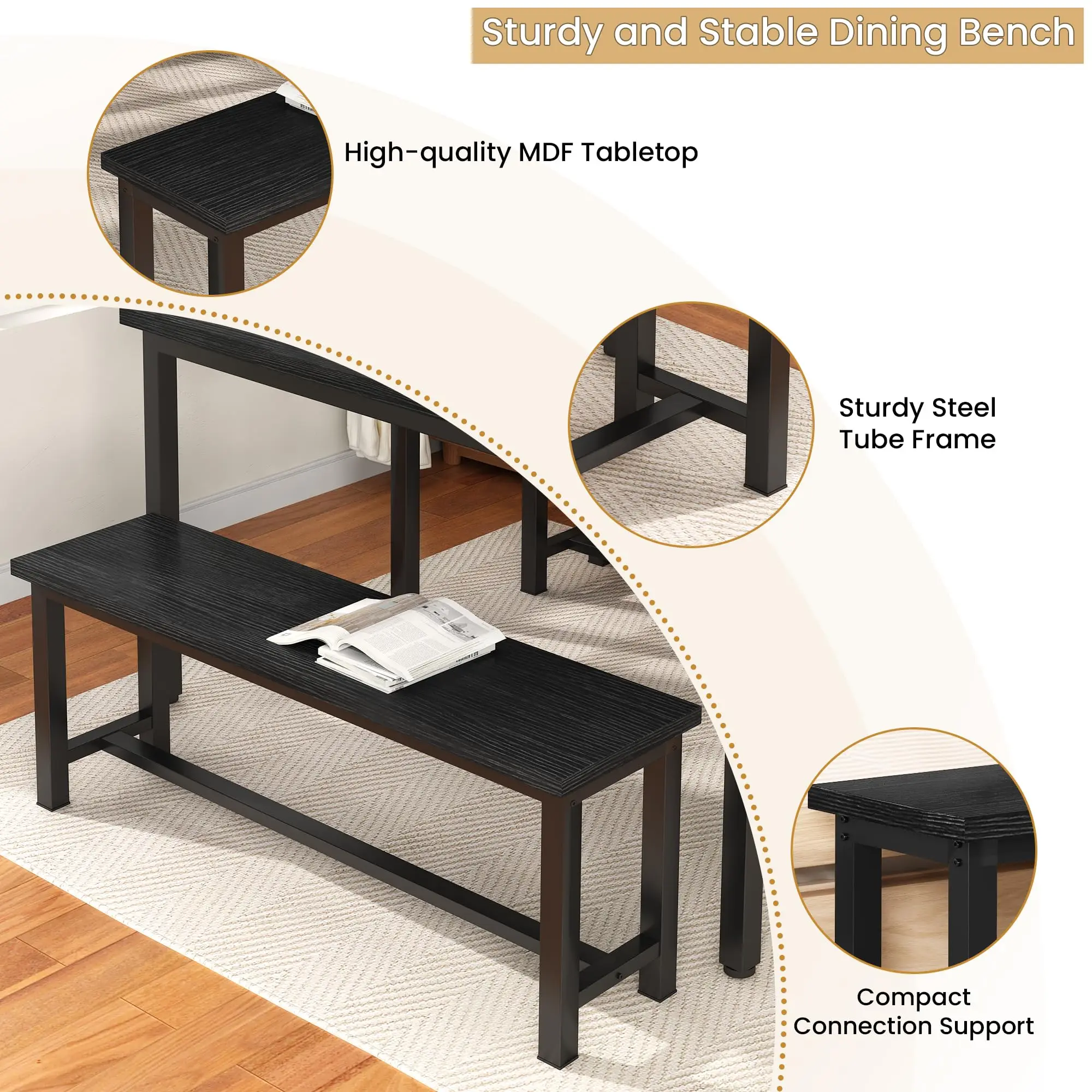 Commercial Equipment Unit Based On Table Black Bench Kitchen Metal Inch Benches - Inches, Without, Instructions - Commercial Use | which | bear | worr - Image 5