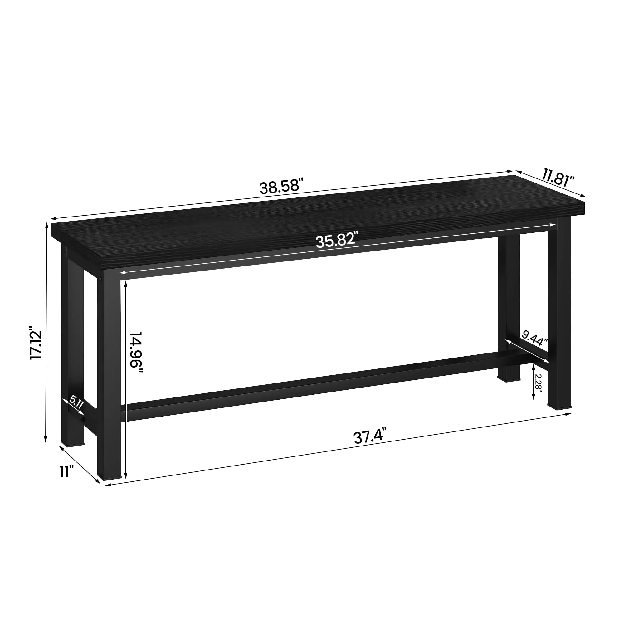 Commercial Equipment Unit Based On Table Black Bench Kitchen Metal Inch Benches - Inches, Without, Instructions - Commercial Use | which | bear | worr - Image 8