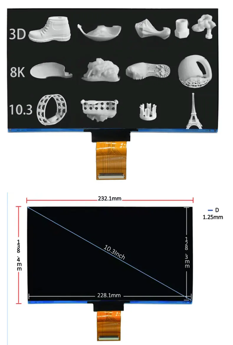 4320 Printer 7680 White Lcd Inches Black Accessories 10.3 | With glass lining | No glass lining | Digital Control - Image 4