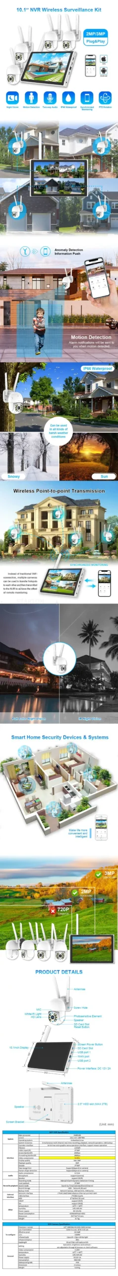 Wifi Inch Security Channels 10.1 Cctv System Screen Camera | 2k | Commercial Equipment - Image 2
