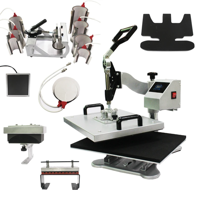 Commercial Equipment Unit - Commercial Use: Heat Press Heat Press Combo (size, Advantages) | 110V | 1400W | Aluminum