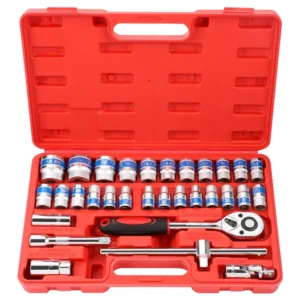 32pcs Set Drive Standard Ratchet (red): Commercial Equipment - Commercial Use | Red | Commercial Equipment