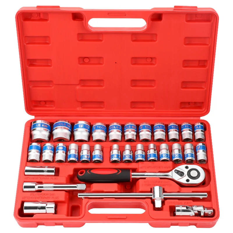 32pcs Set Drive Standard Ratchet (red): Commercial Equipment - Commercial Use | Red | Commercial Equipment