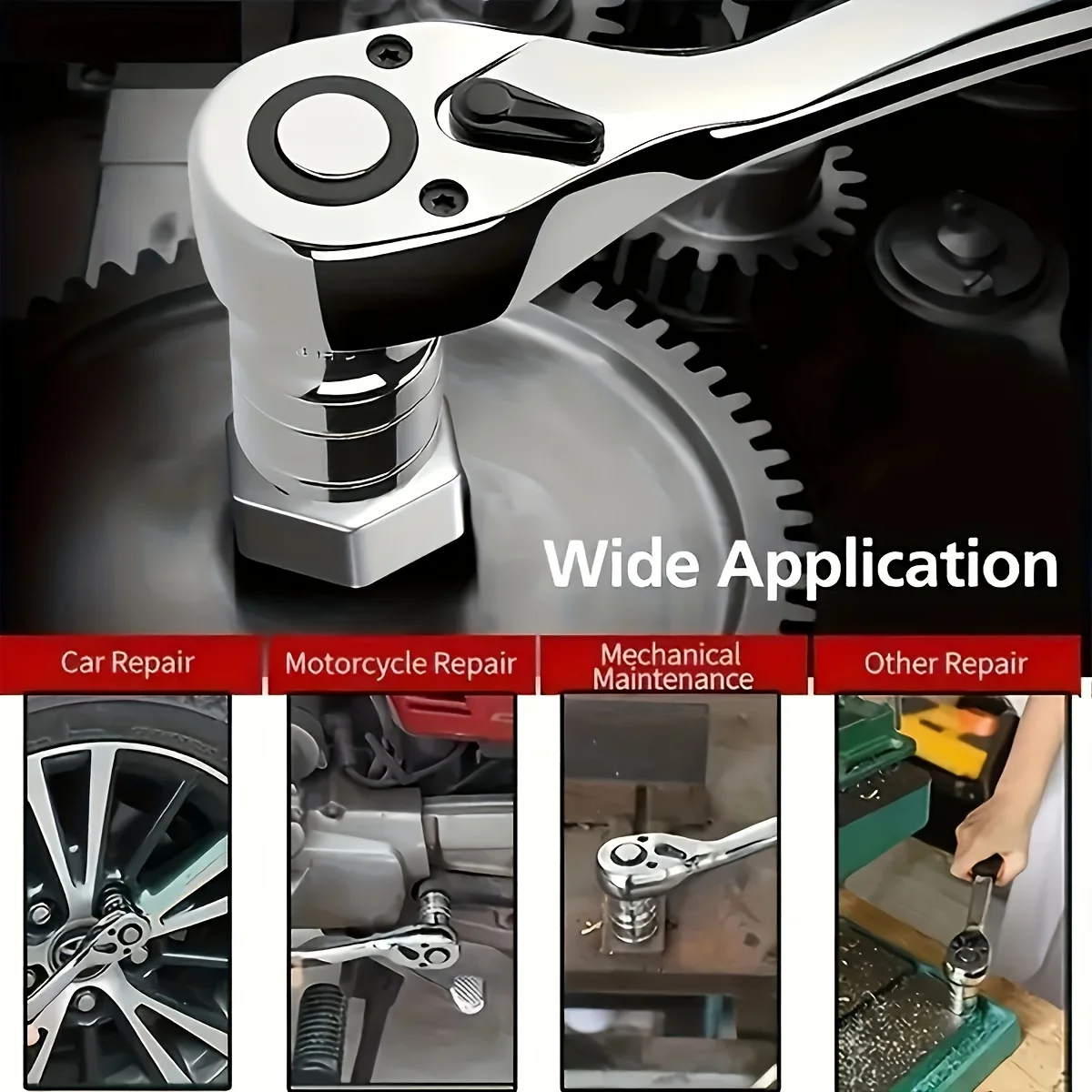 32pcs Set Drive Standard Ratchet (red): Commercial Equipment - Commercial Use | Red | Commercial Equipment - Image 3