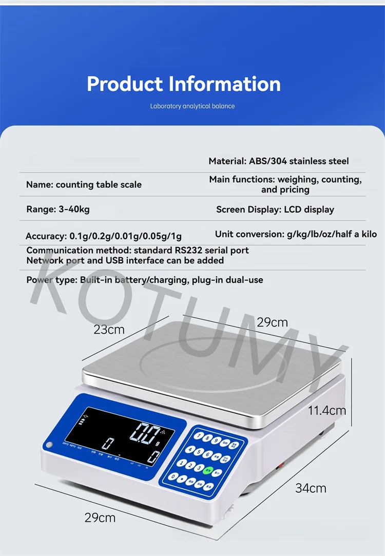 Scale Price Electronic Weighing - Commercial Equipment Unit For Commercial Use - 10kg 0.01g | Stainless steel (304) | 3-40kg | customs - Image 17