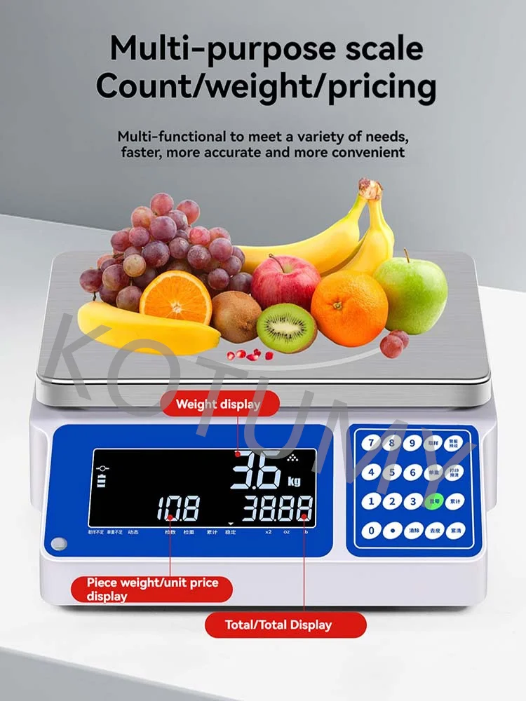 Scale Price Electronic Weighing - Commercial Equipment Unit For Commercial Use - 10kg 0.01g | Stainless steel (304) | 3-40kg | customs - Image 3