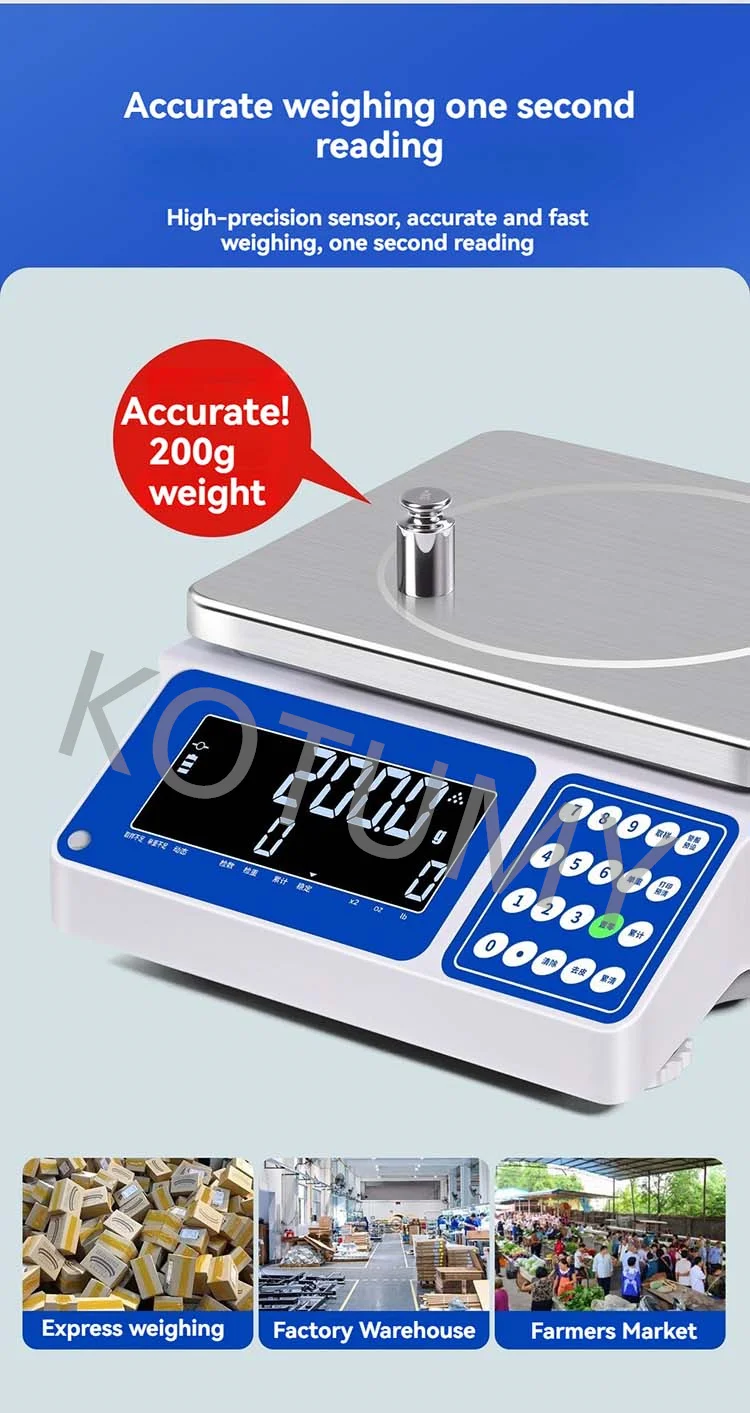 Scale Price Electronic Weighing - Commercial Equipment Unit For Commercial Use - 10kg 0.01g | Stainless steel (304) | 3-40kg | customs - Image 5