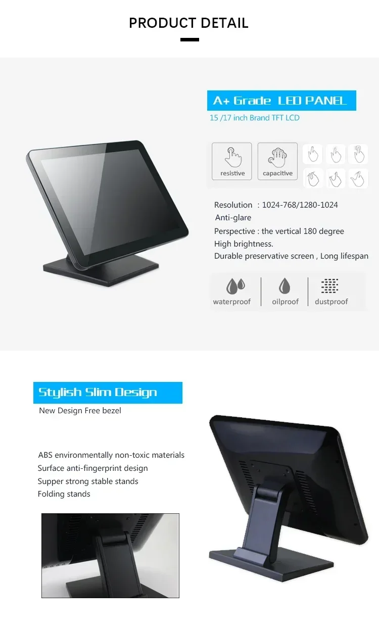 Restaurant Ordering Pos Flat Touch Rs232 (relative, 240v) - Commercial Use - Commercial Equipment | 240V | vertical | interface - Image 3