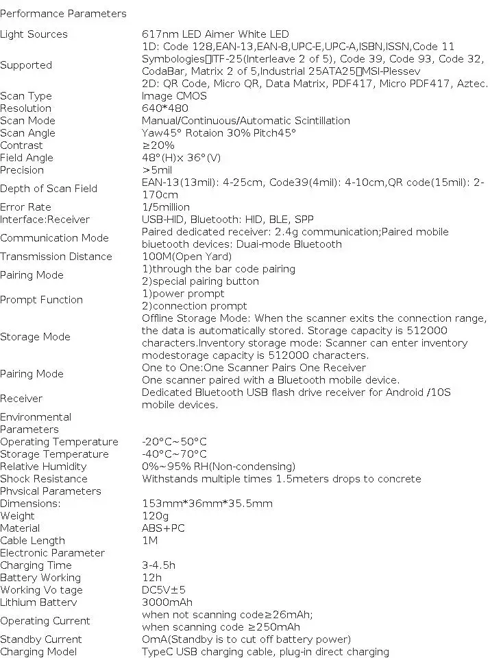 Scanner Clip Wireless Bluetooth Barcode | 2D Back Clip Scan | PDF417 | Commercial Equipment - Image 12