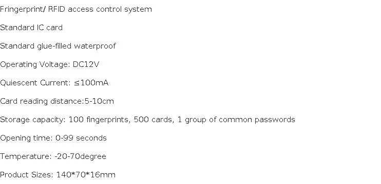 Water-proof Password Control Fringerprint/ Door System Rfid Access | army green | Commercial Equipment - Image 2