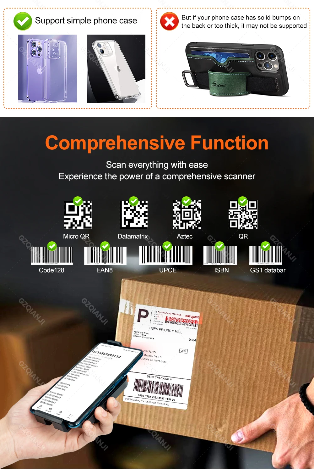 Scanner Clip Wireless Bluetooth Barcode | 2D Back Clip Scan | PDF417 | Commercial Equipment - Image 4