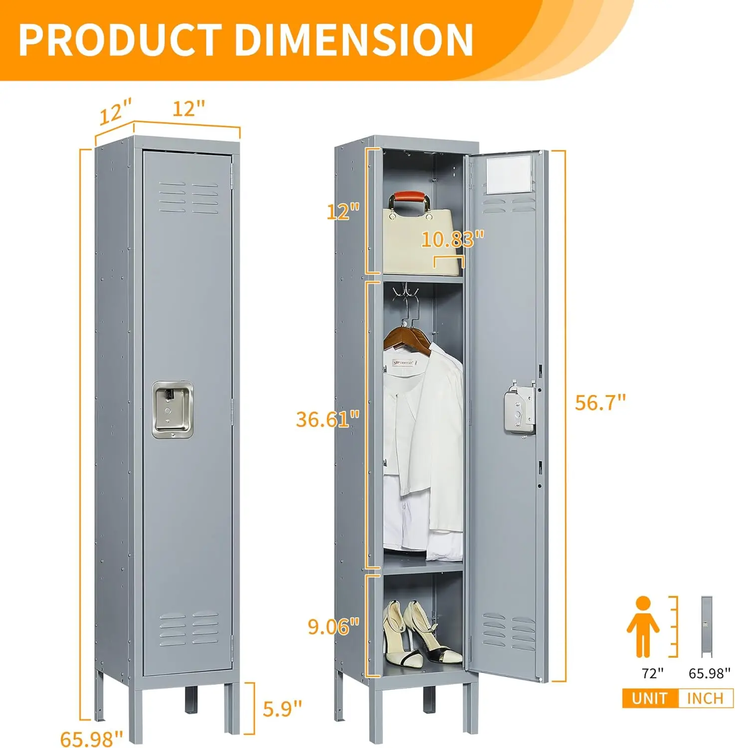 Commercial Use: Commercial Equipment Unit | Office Locker Steel School Organizer Metal | Description + 1-tier | secure - Image 4