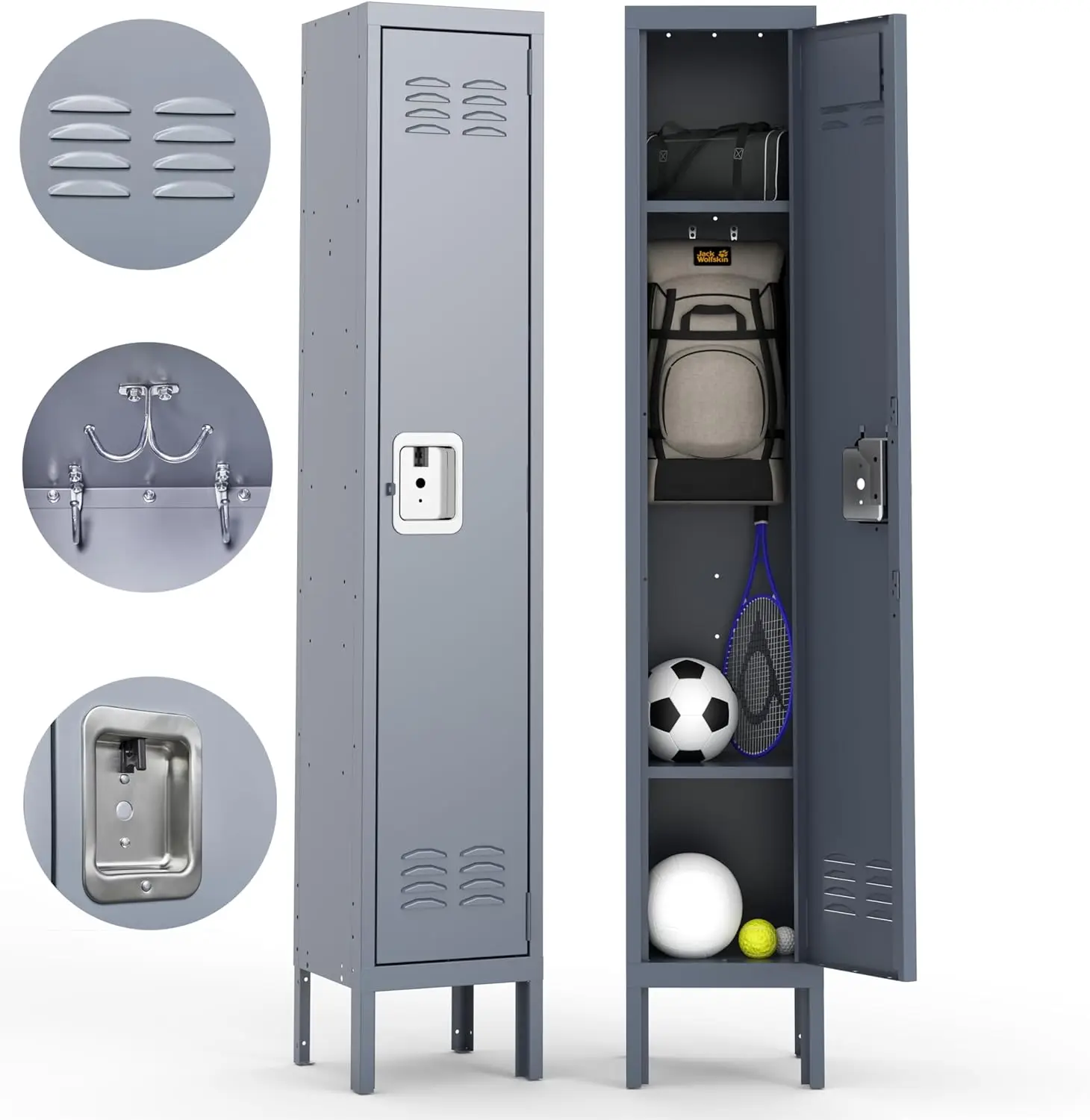 Commercial Use: Commercial Equipment Unit | Office Locker Steel School Organizer Metal | Description + 1-tier | secure - Image 5