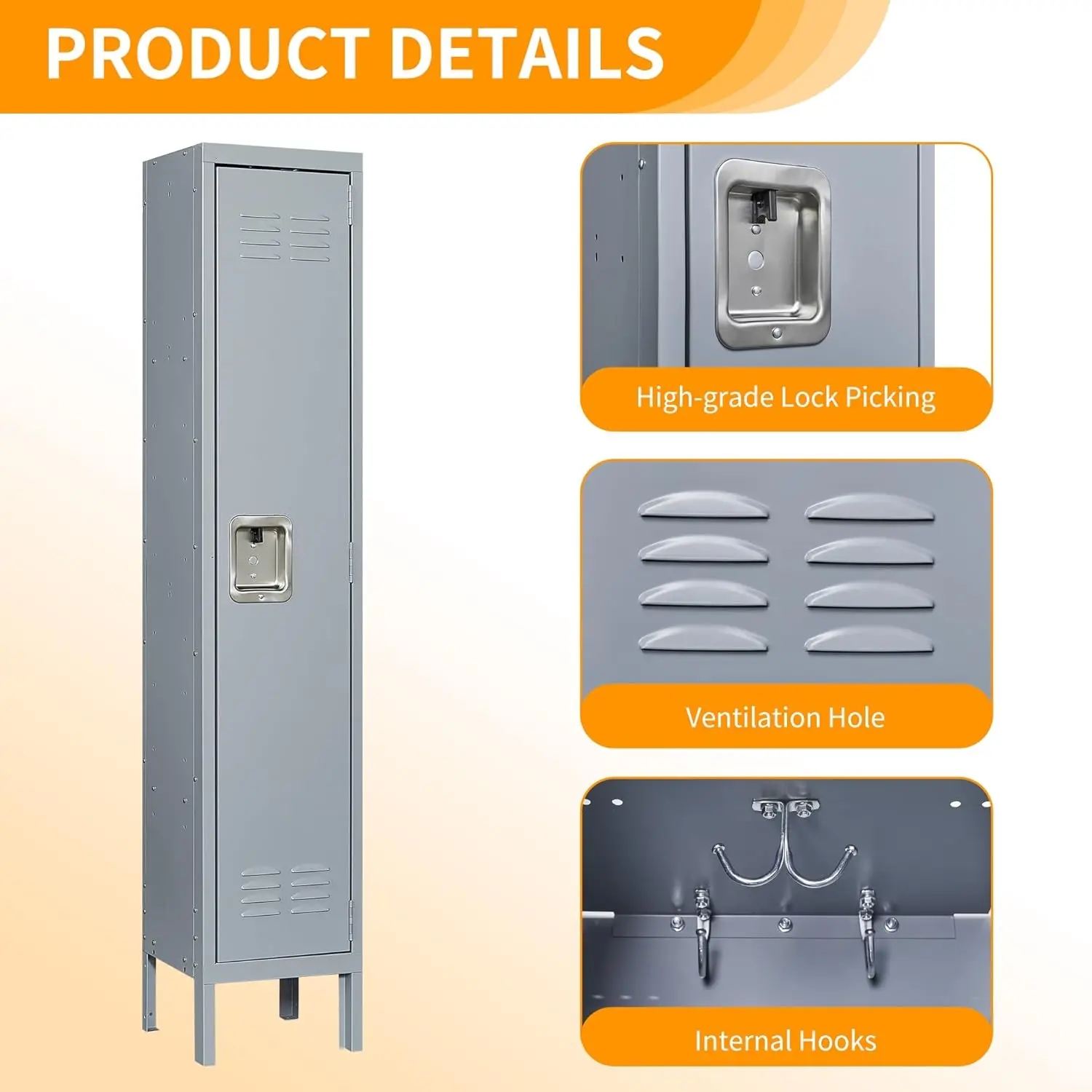 Commercial Use: Commercial Equipment Unit | Office Locker Steel School Organizer Metal | Description + 1-tier | secure - Image 6