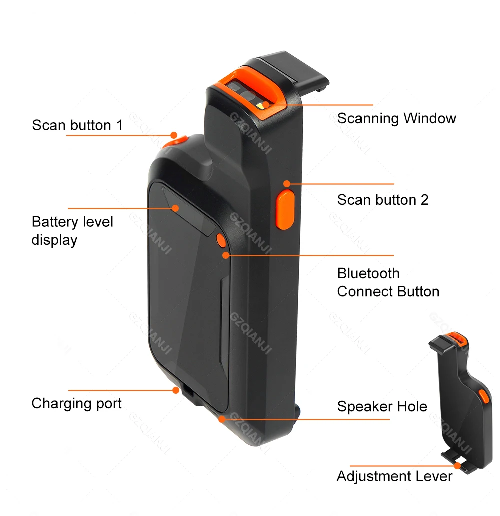 Scanner Clip Wireless Bluetooth Barcode | 2D Back Clip Scan | PDF417 | Commercial Equipment - Image 7