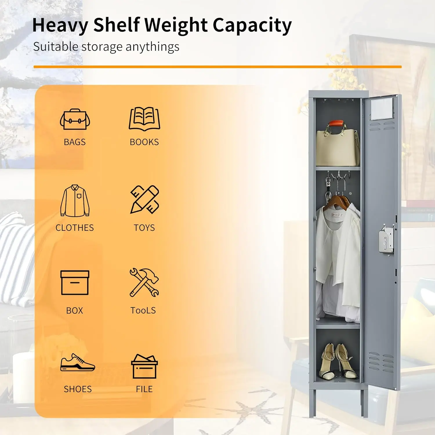Commercial Use: Commercial Equipment Unit | Office Locker Steel School Organizer Metal | Description + 1-tier | secure - Image 7