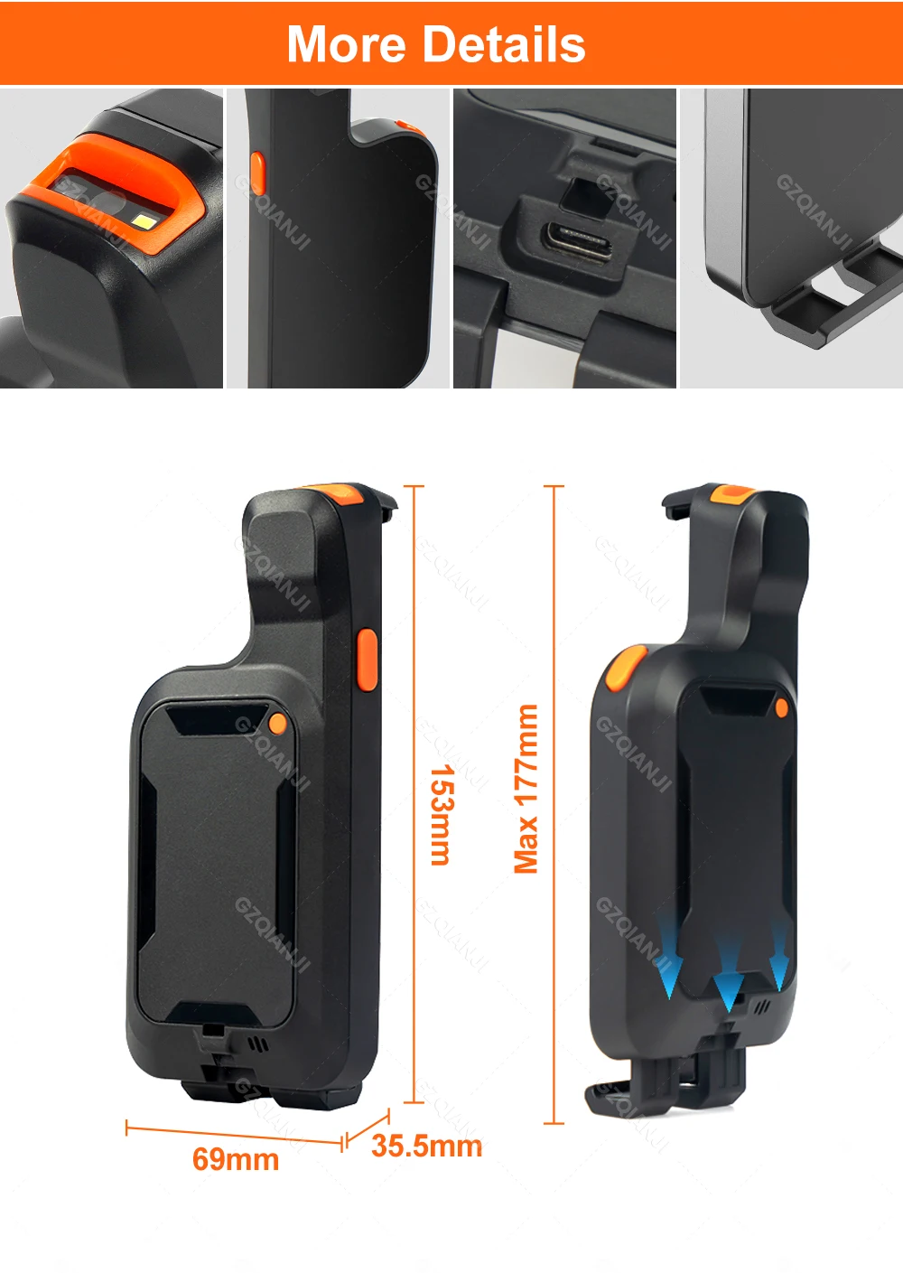 Scanner Clip Wireless Bluetooth Barcode | 2D Back Clip Scan | PDF417 | Commercial Equipment - Image 8