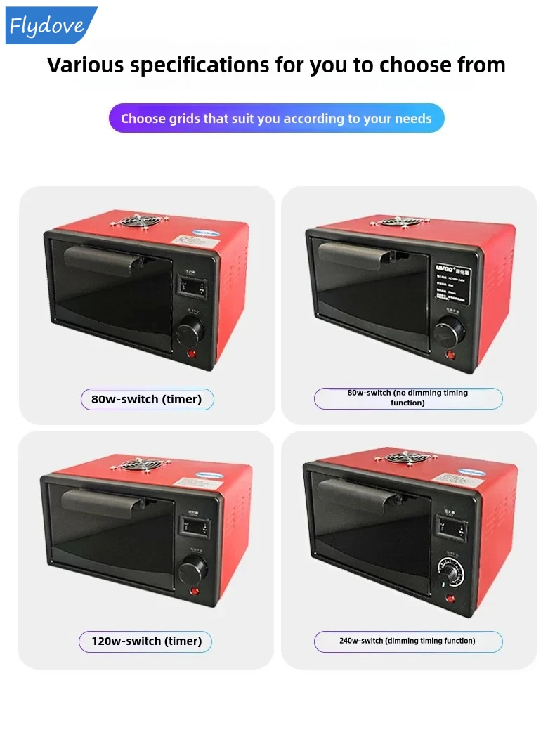 Oven 395nm Led Curing Intensity Lamp (120w, 365nm) - Commercial Equipment For Commercial Use | 120W | 80W | Switch-Timer - Image 9