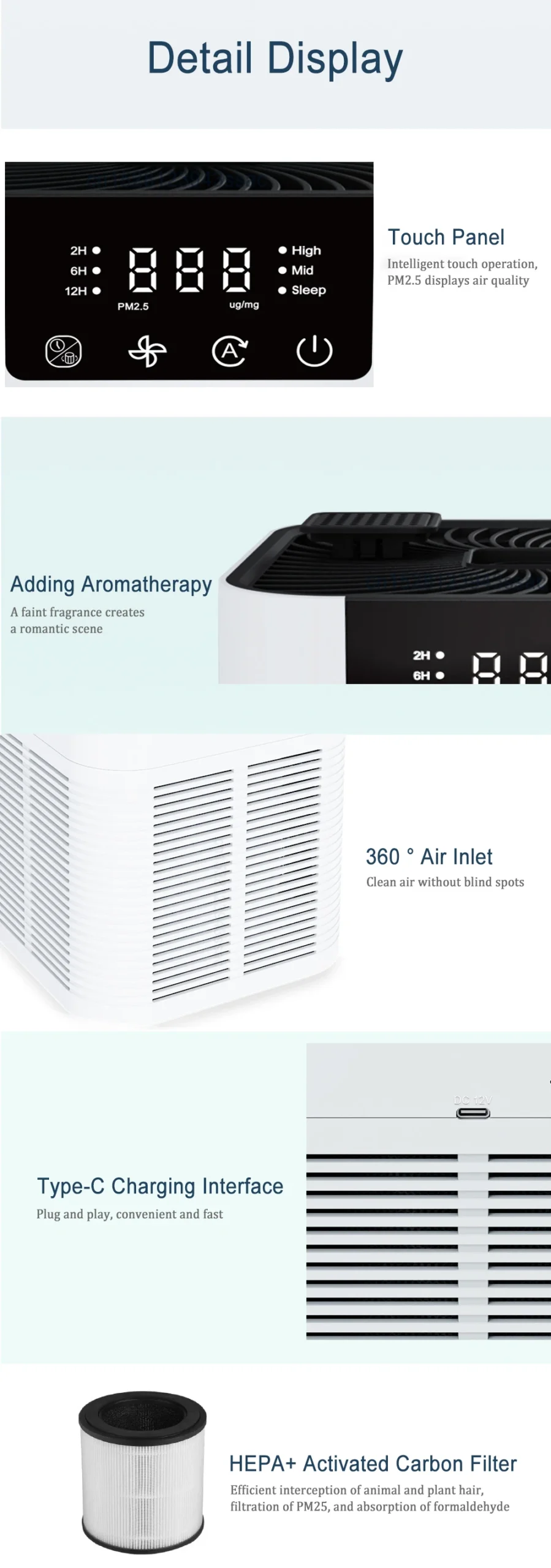 Pets Purifier Air Allergies Desktop Home Hair Portable Freshener | WHITE | Commercial Equipment - Image 9