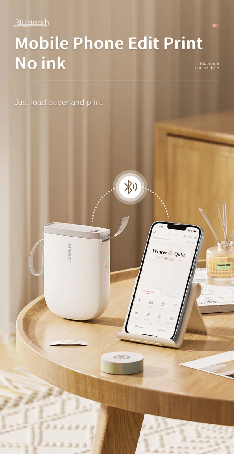 D11h Niimbot Printer Portable Wireless Maker (paper, Customization) - Commercial Equipment - Commercial Use | 40mm | choose | support - Image 12