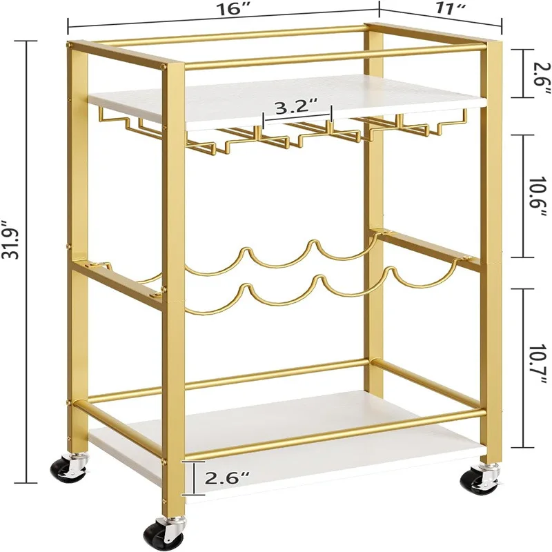 Drinks Multi-layer Iron Nordic Trolley Storage (gold) - Commercial Use - Commercial Equipment | Gold | Commercial Equipment