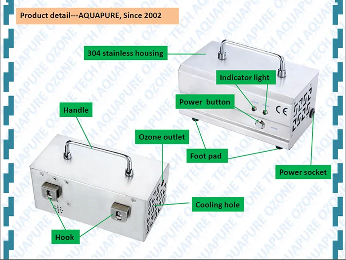 Generator Treatment: Ozone Treatment Unit - Odor Control - Purification, Reliability | 1g/h | 110V | Stainless steel (304) - Image 3