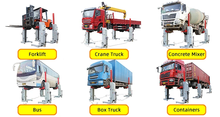 Workshop Post Lift Hydraulic Heavy Truck: Commercial Equipment Unit - Commercial Use - Plug, Movement | vehicles | assembling | repairing - Image 2