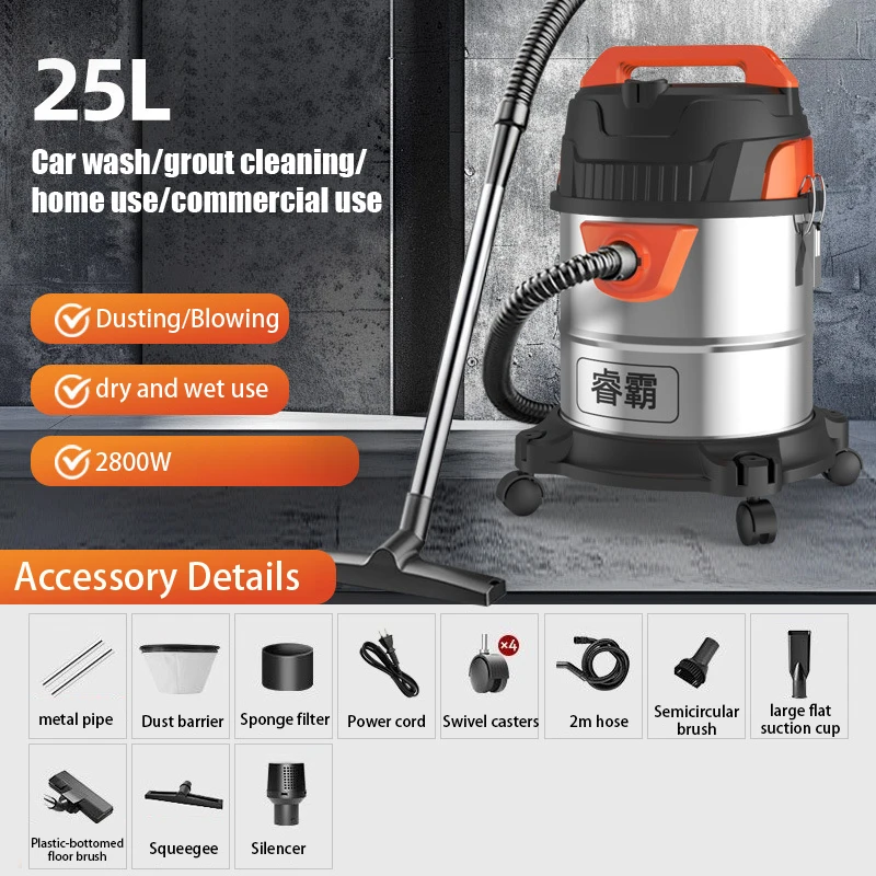 Vacuum High-power Suitable Cleaning (25l) | Wet/dry Vacuum | Workshop Cleanup | 25L | 40L | Industrial Wet/Dry Vacuums