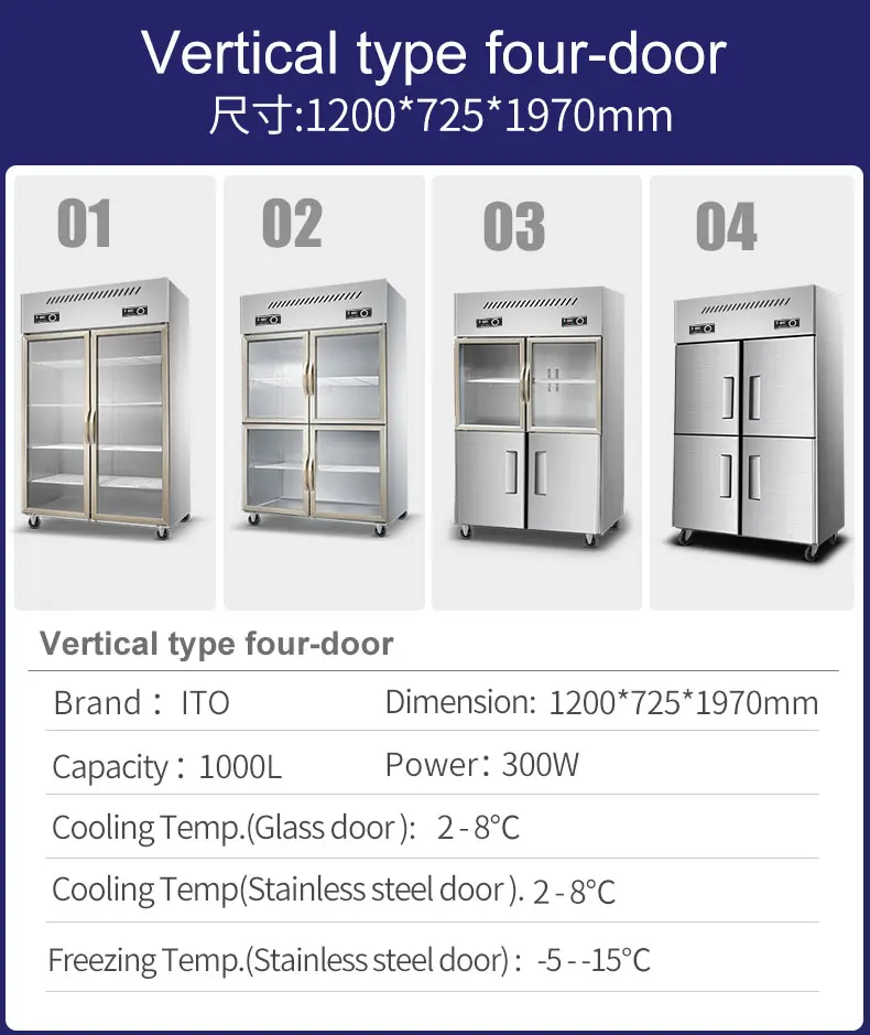 Duty Vertical Supermarket Cabinets Refrigerator: Commercial Equipment Unit - Commercial Use - Product, Interior | 618L | 220V | 330W - Image 4