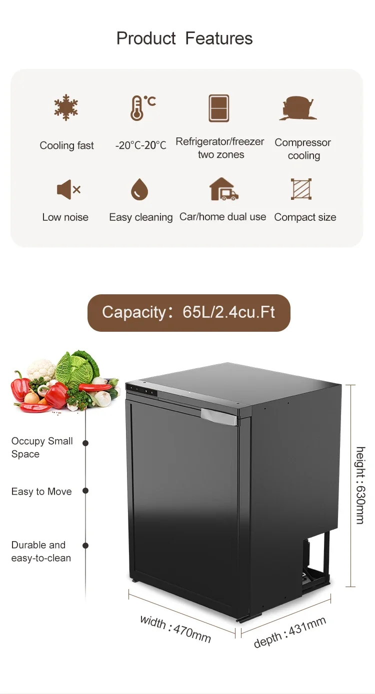 Vehicle Upright 85l 12v Refrigerator | 790mm 485mm 455m | Commercial Equipment - Image 3