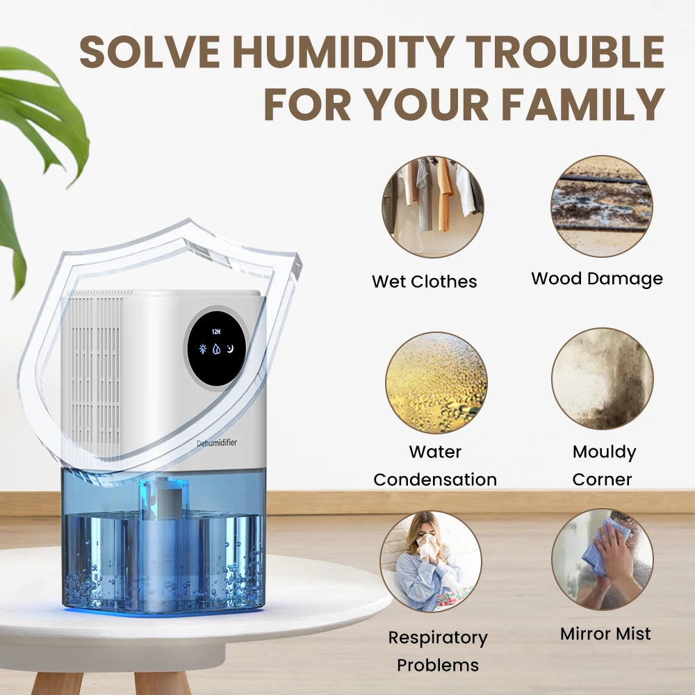 Romantic Lights Switch Dehumidifier Capacity Operation Colorful (us Plug) | Commercial Equipment | Commercial Use | WHITE - Image 2