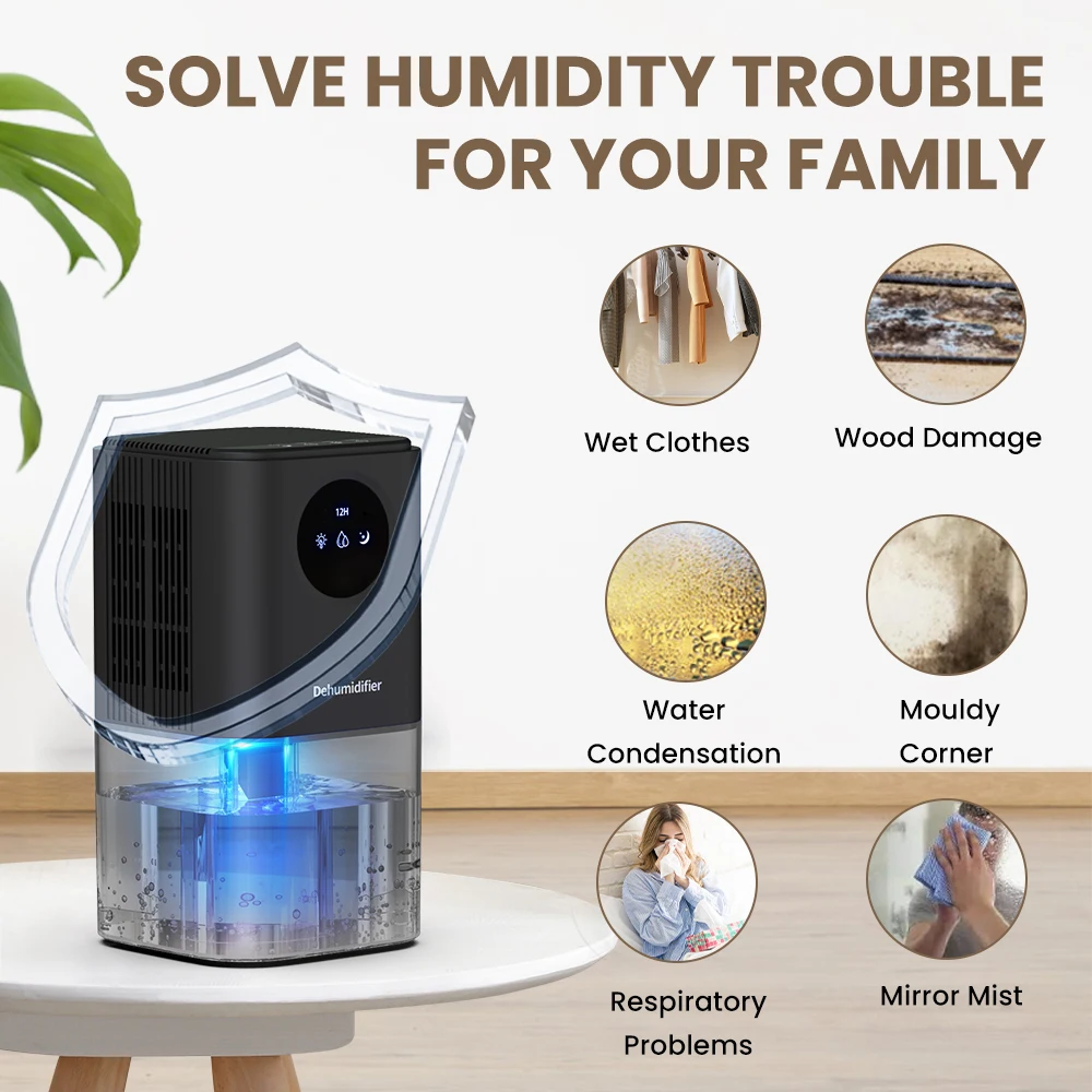Romantic Lights Switch Dehumidifier Capacity Operation Colorful (us Plug) | Commercial Equipment | Commercial Use | WHITE - Image 6